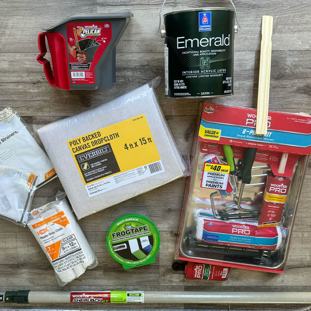 the materials and tools we used for the accent wall - see materials list